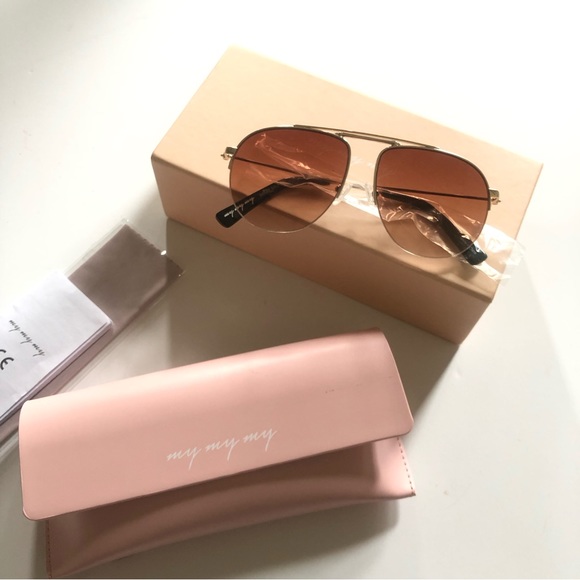 my my my Ridley Sunglasses Gold Aviator - Picture 2 of 4